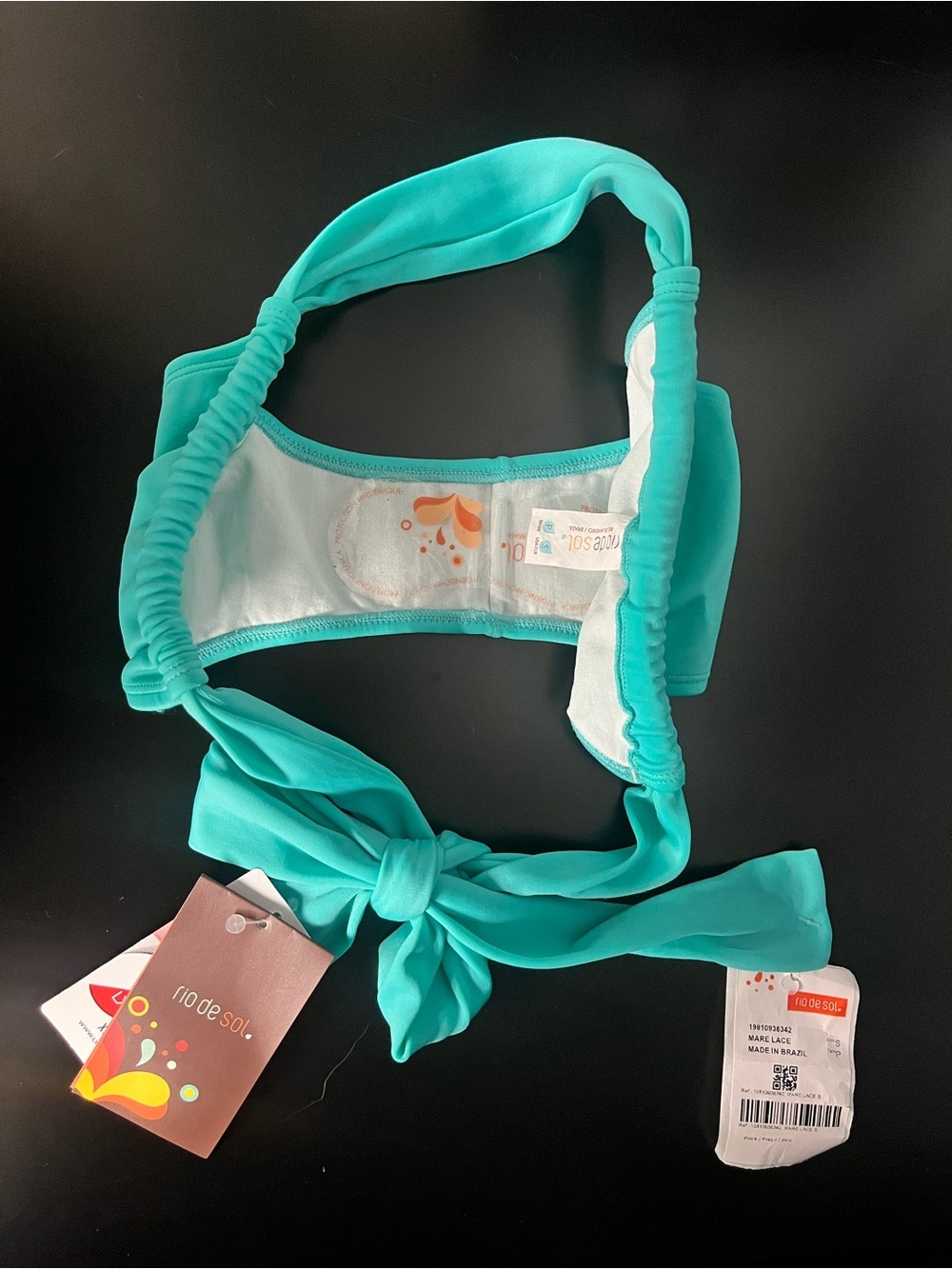 New Rio de Sol Teal Bikini Bottom Mare Lace Made in Brazil - Picture 5 of 5